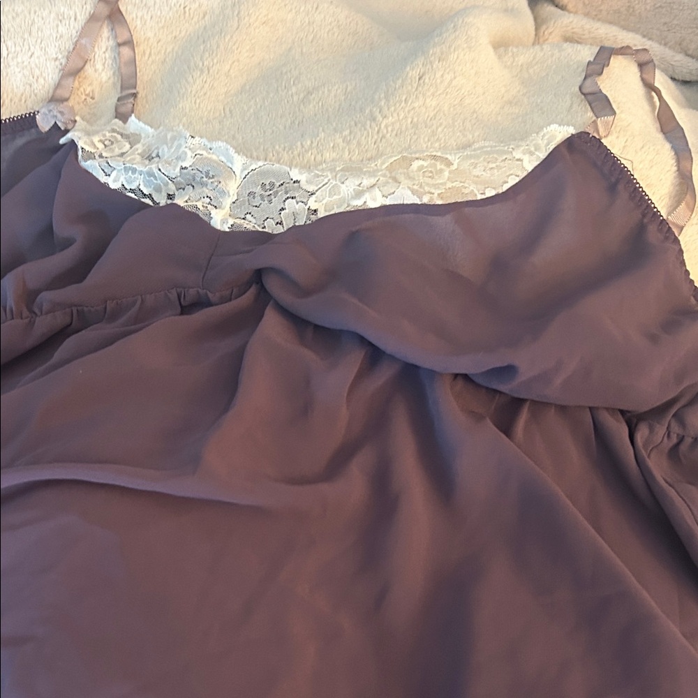 Victoria's Secret Purple Chemise with White Lace